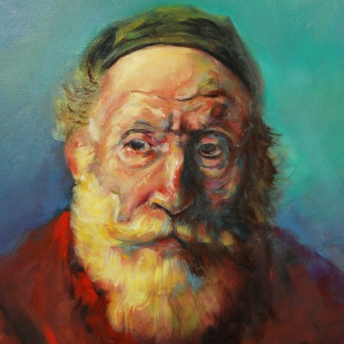 Accueil Étude un vieil homme en rouge